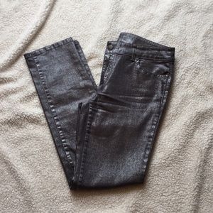 Platinum Chico’s Metallic Jeans